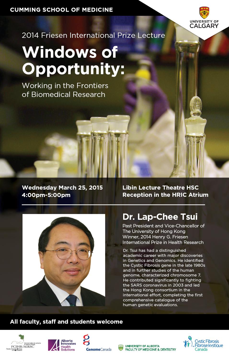 U Calgary Poster - Dr. Lap-Chee Tsui