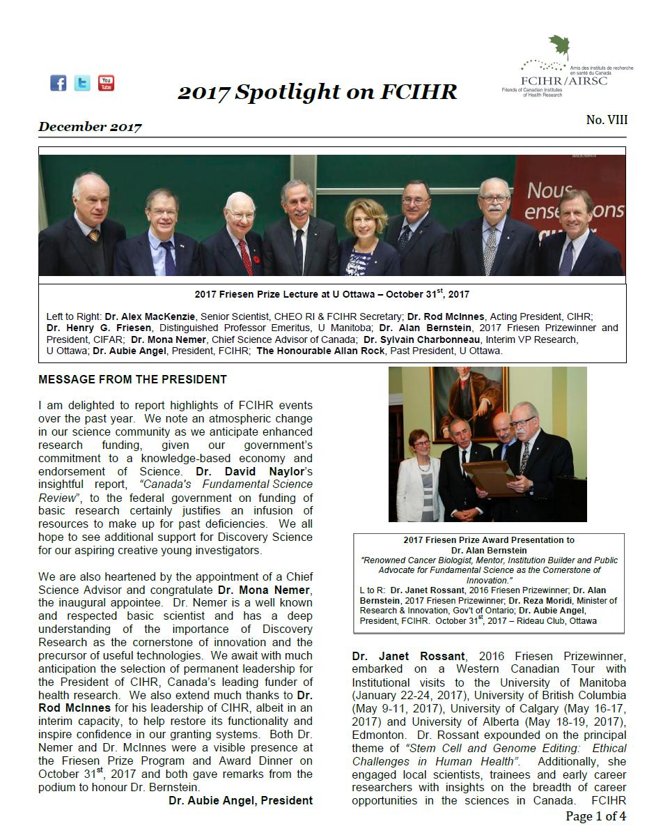 Page 1 - 2017 Spotlight Newsletter of FCIHR