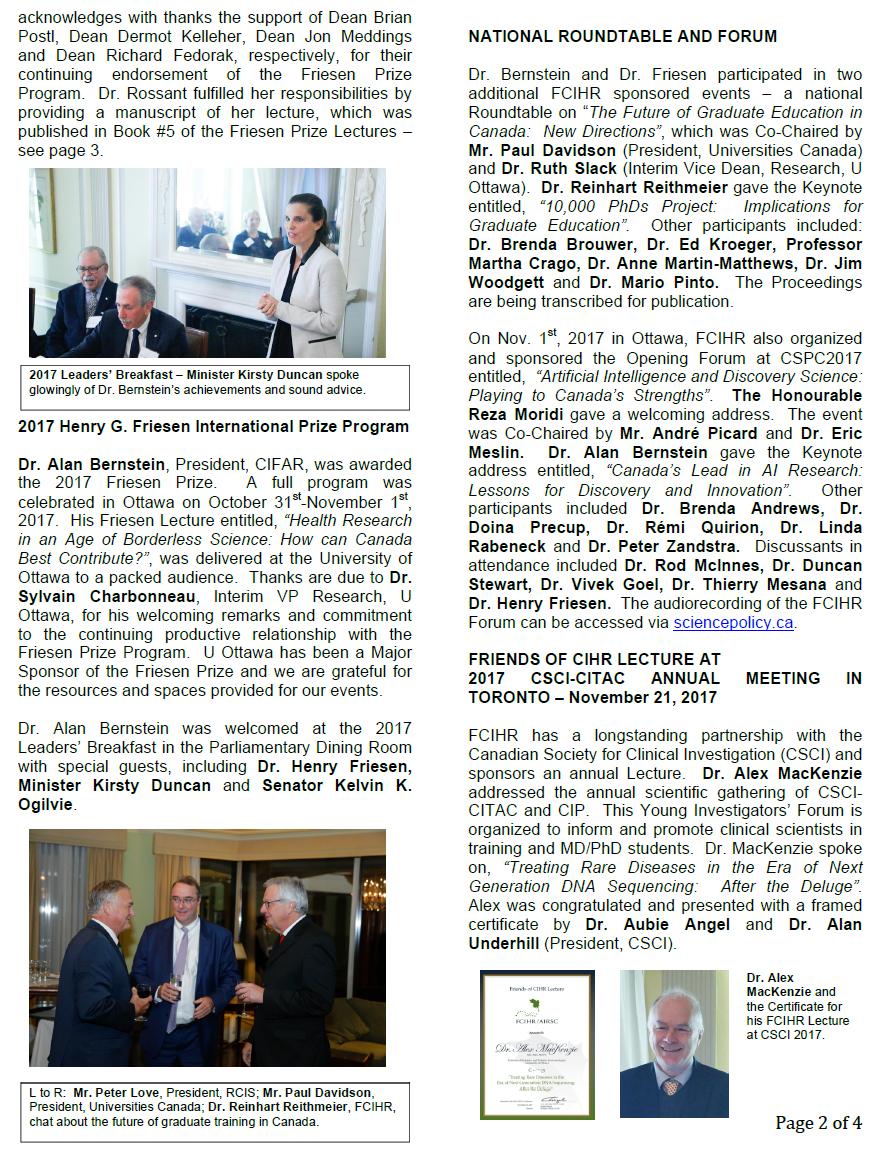 Page 2 - 2017 Spotlight Newsletter of FCIHR